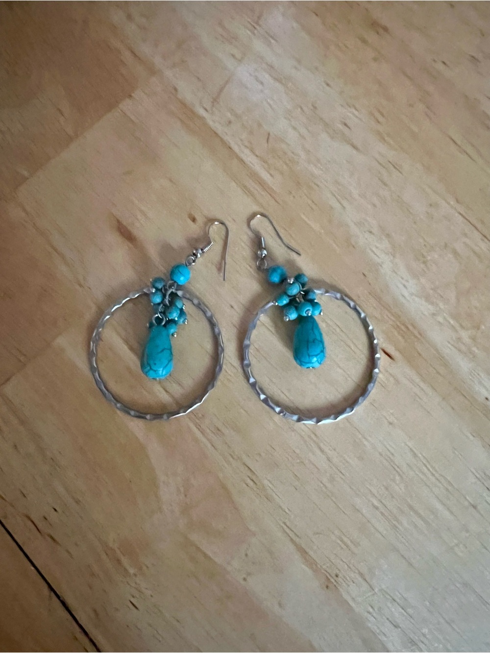 Cool Turquoise Hoop Earrings